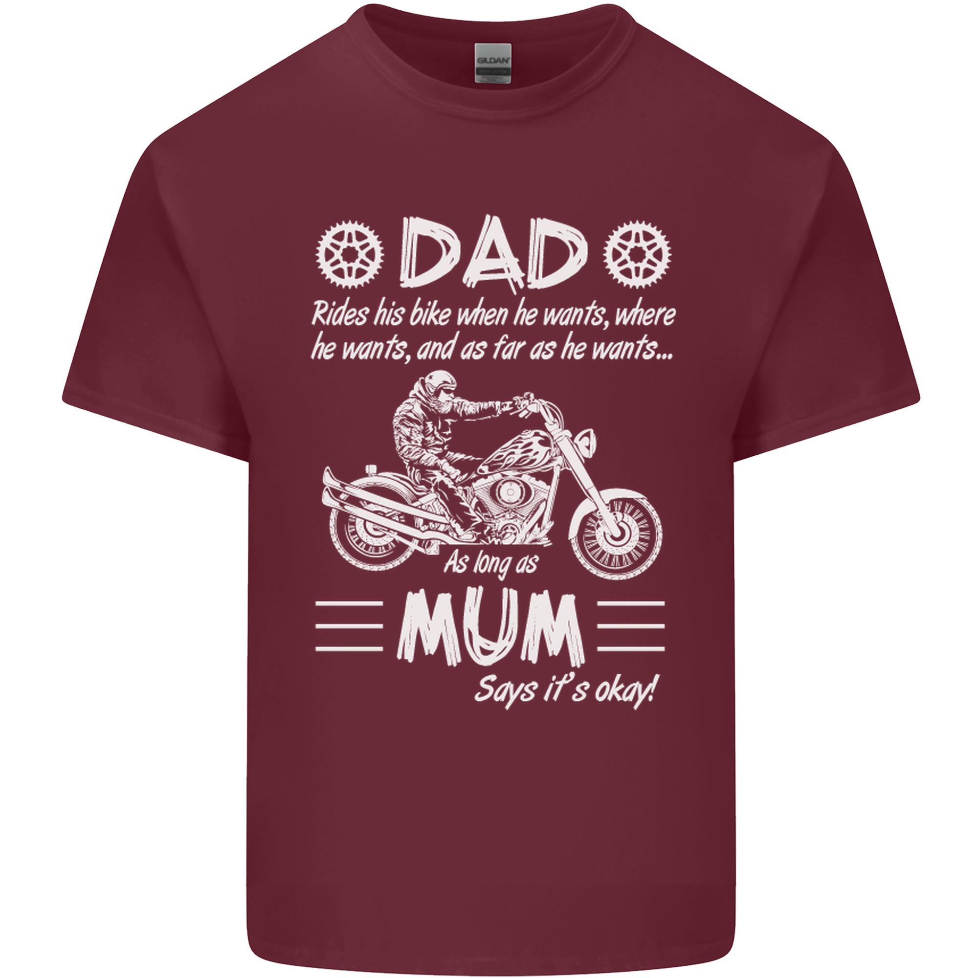 Dad Mum Biker Motorcycle Motorbike Funny Unisexs Light Cotton TShirt S