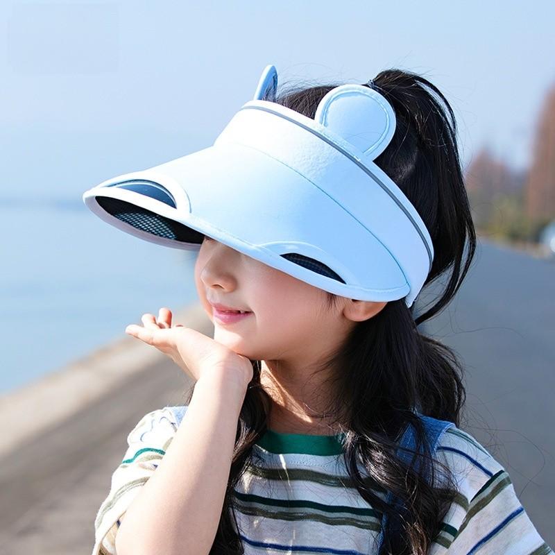 Kinder Sonnenhut mit Bärenohren und zusätzlichem atmungsaktivem Visier für den Sommer zum Spielen im Freien