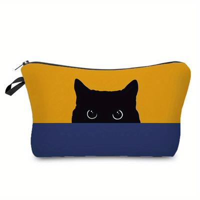 1pc Bolsa de Maquillaje con Lindo Patrón de Gato, Organizador de Cosméticos Ligero para Viaje, Bolsa de Almacenamiento para Mujeres Niñas Regalos de Navidad
