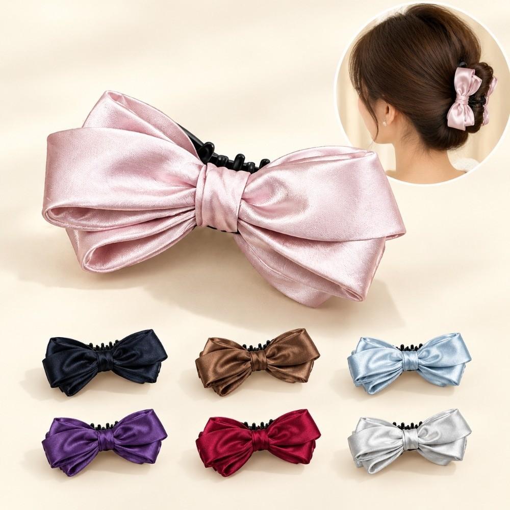 Curved Structure Bow Hair Clip Strong Grip Korean Style Hair Clip New Banana Hair Clip Daily Wear