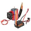 3650 3100KV Brushless Motor with Heat Sink and 60A Waterproof Electronic Speed Controller Set for 1/10 RC Car