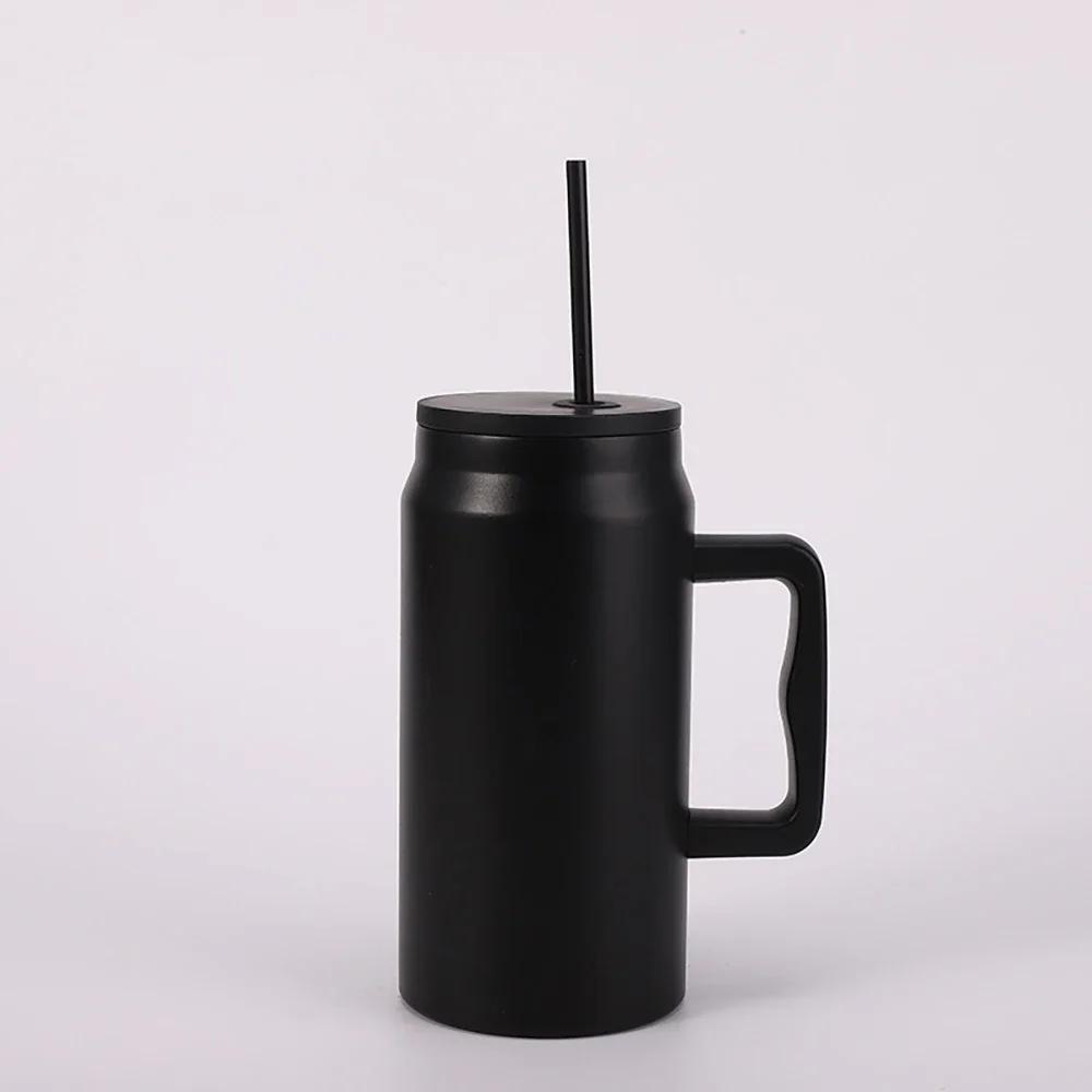 50oz Large Capacity Stainless Steel Travel Coffee Mug Portable Vacuum Insulated Water Cup Thermo Bottle with Handle Straw ForCar