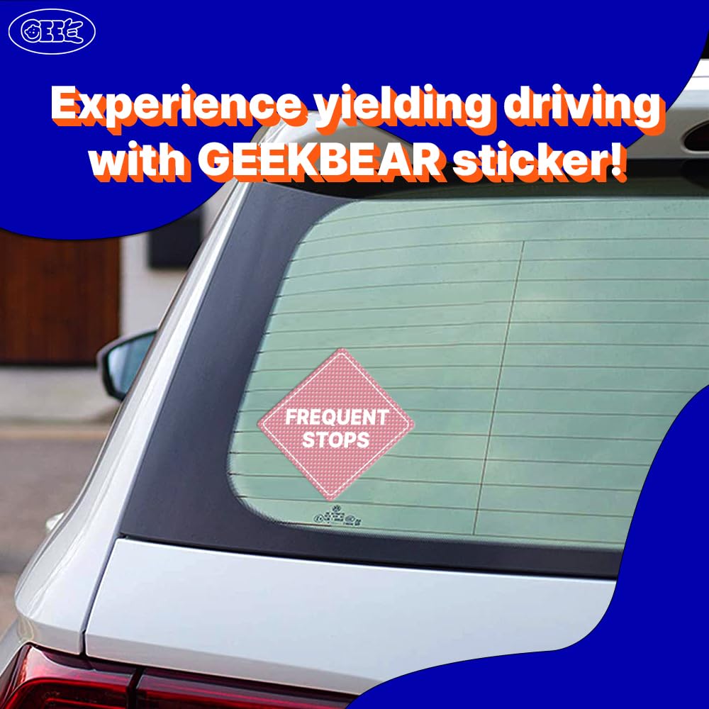 GEEKBEAR Delivery Driver Frequent Stop Sign - Sticker or Magnet, Color Variations, Weather Resistant