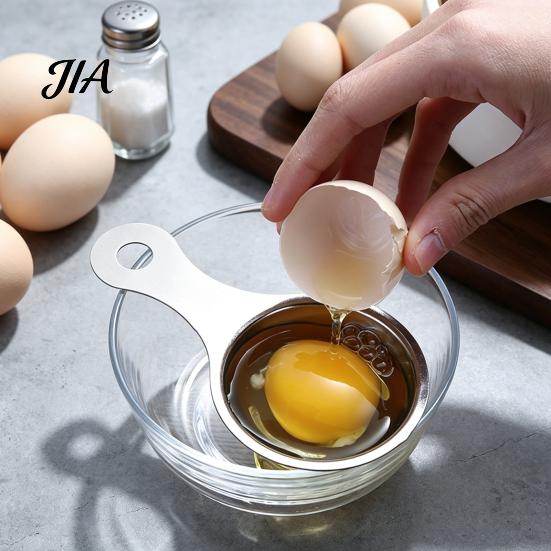 Durable Stainless Steel Filter Egg White Yolk Separator, Effortless Separation Professional Baking Tools Divider, Curved Groove Sieve for Family