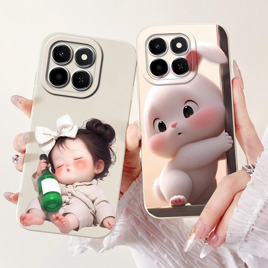 For Honor X6c Case New Fashion Cartoon Luxury Girly Painting Funda For Huawei Honor X6C X6 C X 6C Cover Matte Liquid Silicone