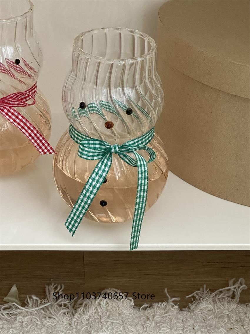 

Creative Cute Scarf Christmas Snowman Water Cup Cartoon Peanut Striped Milk Coffee Cup Alien Simple Red Wine Cup 401-500ml зелёный