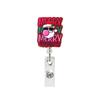 Christmas Badge Holder Sturdy Glitter Acrylic Badge Reel Pink Santa Badge Holder Funny For Hospitals Office Exhibitions