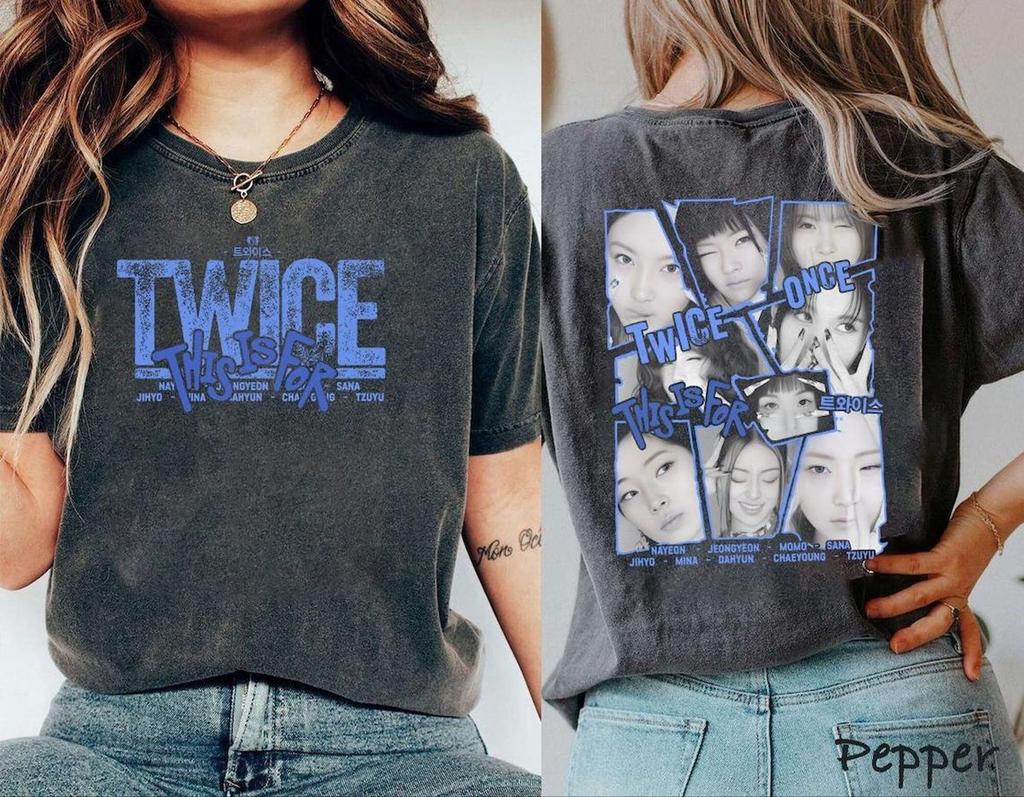 TWICE World Tour Concert 2 Sided T-Shirt, Vintage Kpop Girl Group Tee
