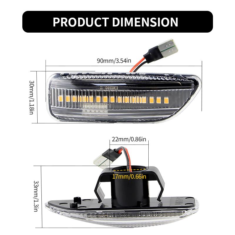 2 Stück LED Dynamische Seitenblinker Leuchte Für Volvo S60 V70 XC90 S80 XC70 OEM#30722641/34432641A Blinker Leuchte 12V