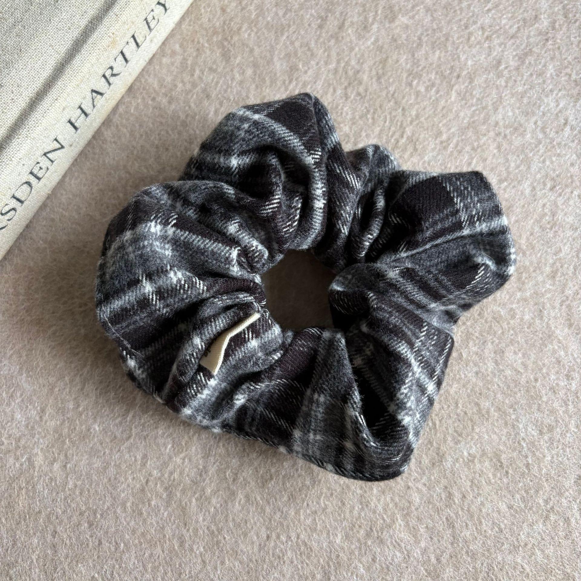 Retro Korean Plaid Headband & Autumn-Winter Hair Tie Set