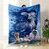 "Fantasy Horse and Whimsical Creatures Design" Flannel Blanket for Bedroom, Living Room, Sofa, and Nap Sofas.