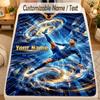 Flannel BlanketCristiano Ronaldo Custom Name Text Personalized Soft Warm Throw Blanket Home Decor Gift