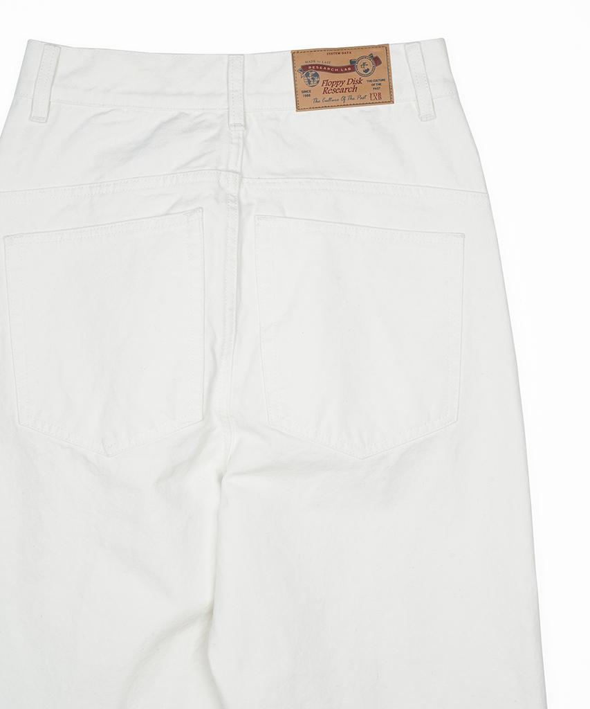 FDR Straight Fit Canvas Cotton Jeans Cream