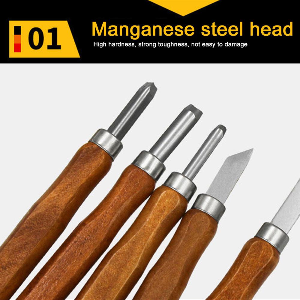 New 5pcs Carving Chisel Set Carving Chisel Manganese Steel Carpenter Wood Carving Gouge Chisels Tool Professional Wood Carving Chisel Hand Tool