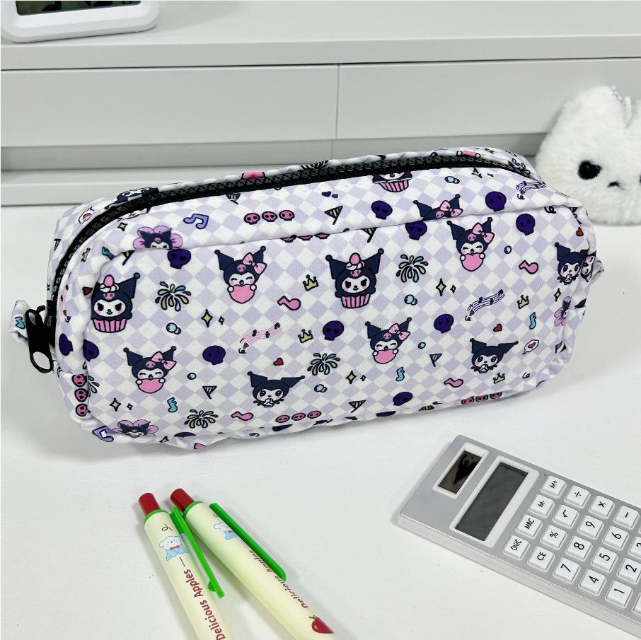 Korean Style Solid Color Cute Square Pencil Case - Large Capacity for Students