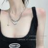 Indifferent Wind Japanese Kulomie Pendant Demon Skull Reflective Beads Non-Fading Titanium Steel Necklace Pearl Clavicle Chain