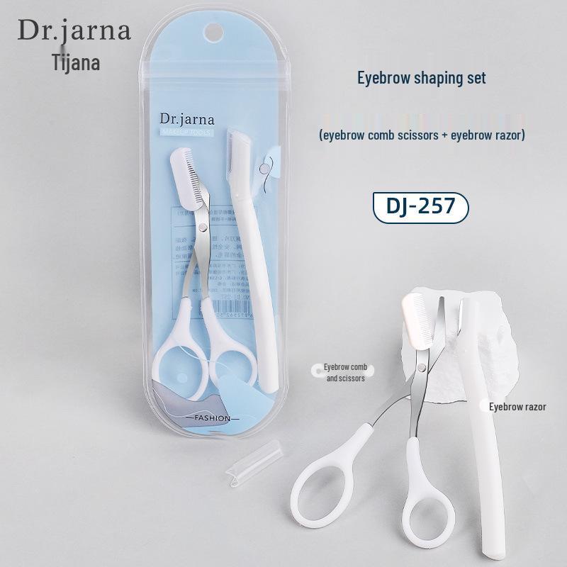 Tijiana DJ-257 Eyebrow Shaping Set: Comb, Scissors, Razor & Small Comb.