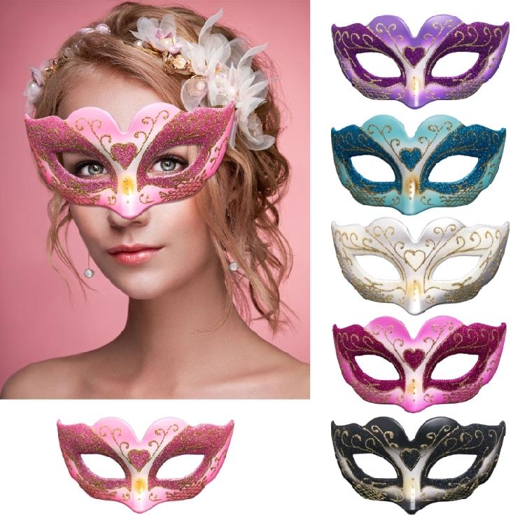 Luxurious Kids Girls Half Face Venetian Mask Mardi Gras Glitter Mask for Masquerade Prom Parties and Themed Celebration