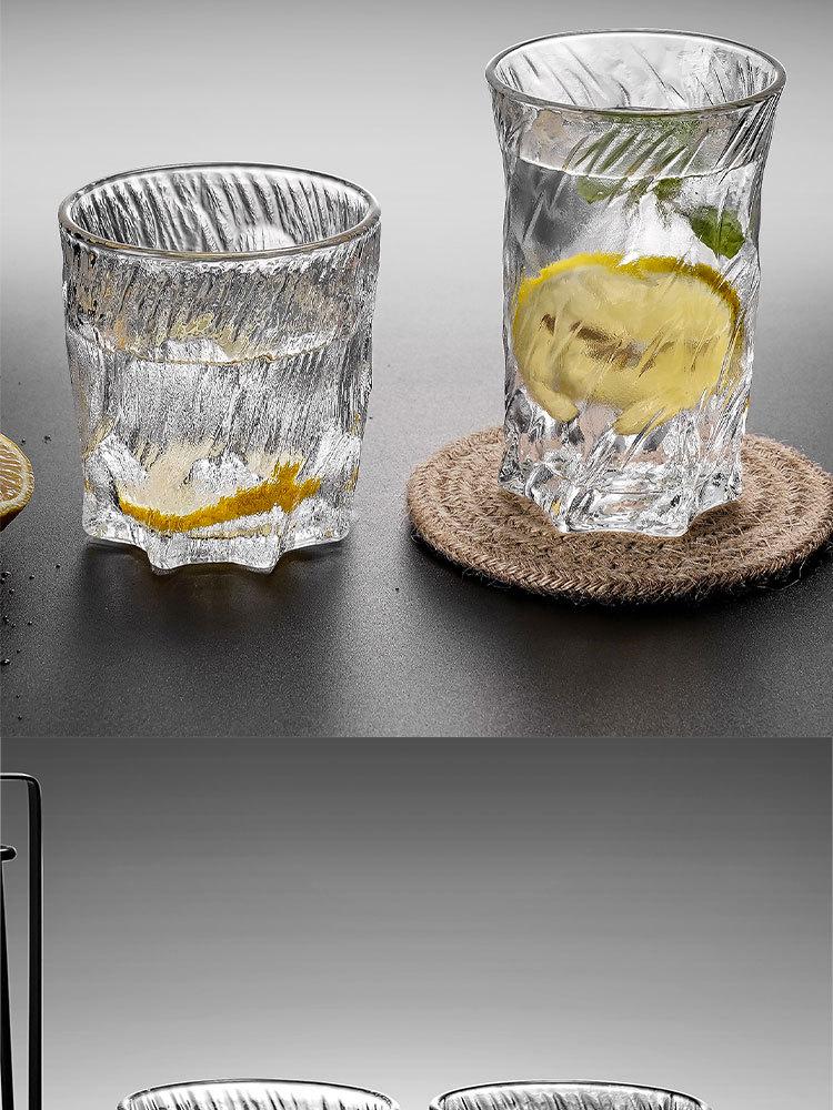 Glacier Glass Cup Set: Tea, Guest, Whiskey & Beer Cups for Living Room