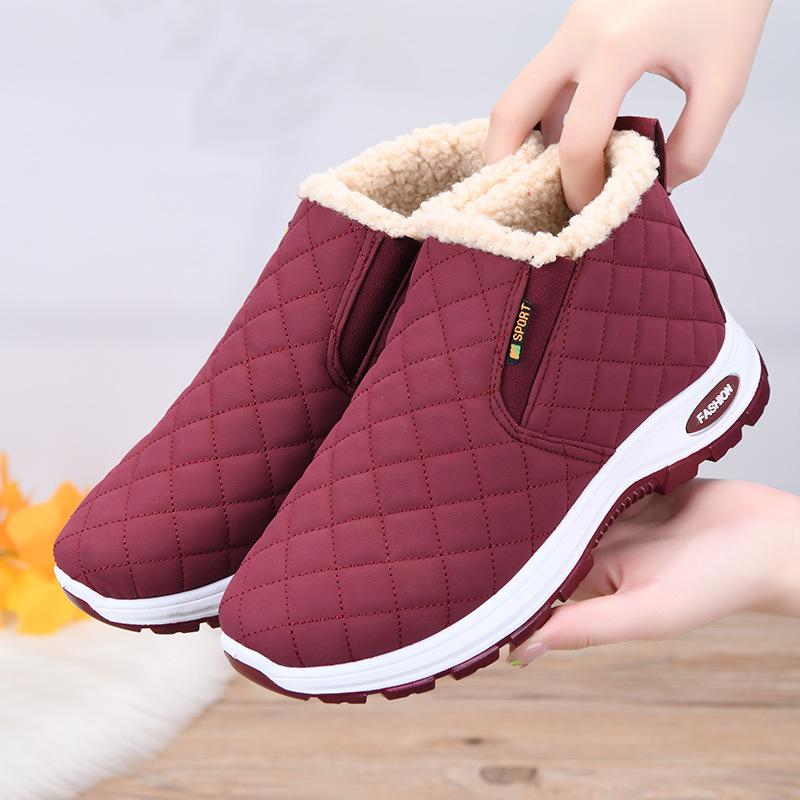 New Velvet Warm Cotton Shoes Women's Winter Casual Short Boots Non-slip Flat Shoes Breathable and Comfortable Women's Shoes
