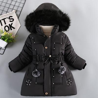 Kızlar Kış Yastıklı Kalınlaşmış Ceket Yanqi Orta ve Büyük Çocuk Uzun Küçük Kız Pamuk Ceket Moda