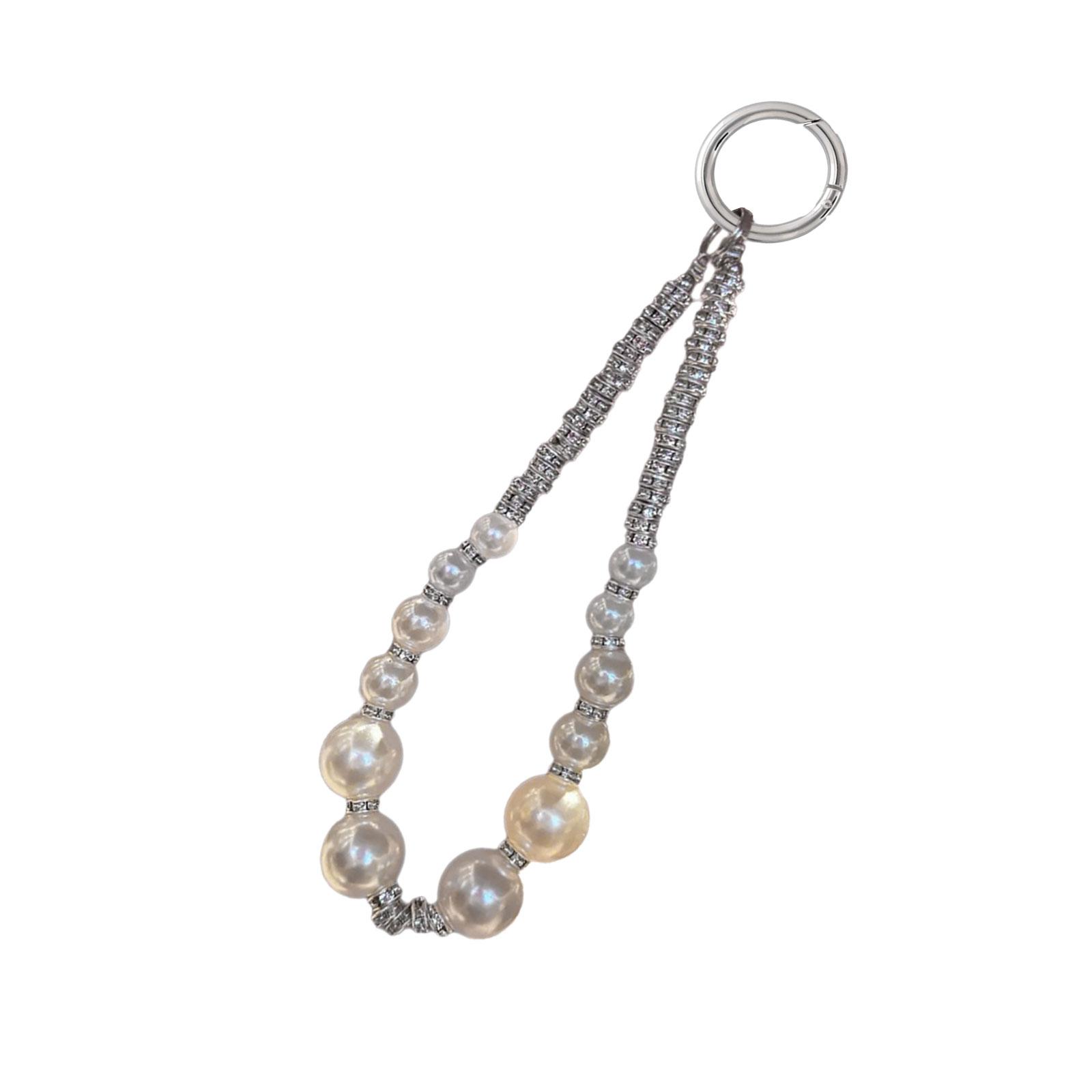 

Stylish Asymmetric Pearl Bow Keychain Lightweight Imitation Bead Design Phone Strap for Daily Party Accessories 3