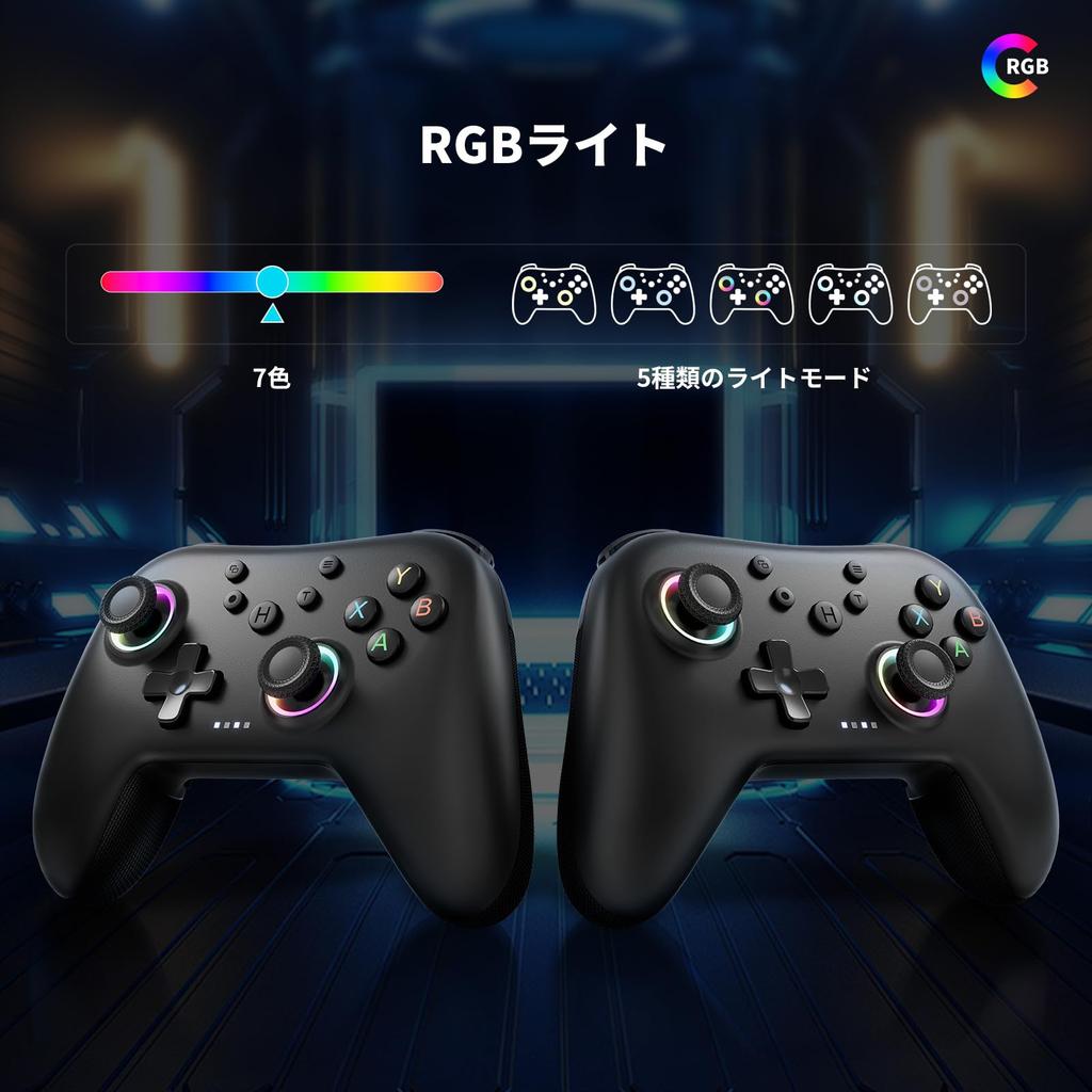 AceGamer Aurora PC Controller, Wireless Controller with 2.4G Receiver, Turbo Fire, Vibration Adjustment, 6-Axis Gyro Sensor, Low Power Warning LED