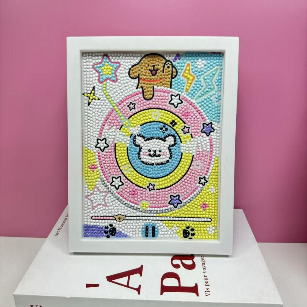 Children'S Diamond Painting Framed Handmade Diy Material Bag Sanrio Diamond Paste Painting Concentration Toy