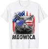 Cat 4th of July Shirts Meowica Merica Men USA American Flag T-Shirt Unisex T-Shirt
