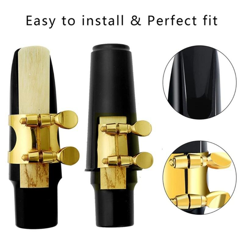 33Pcs Altos Saxophone Mouthpiece Kits Includes Saxophone Mouthpiece Pads Ligature Reed Saxophone Accessories Enduring