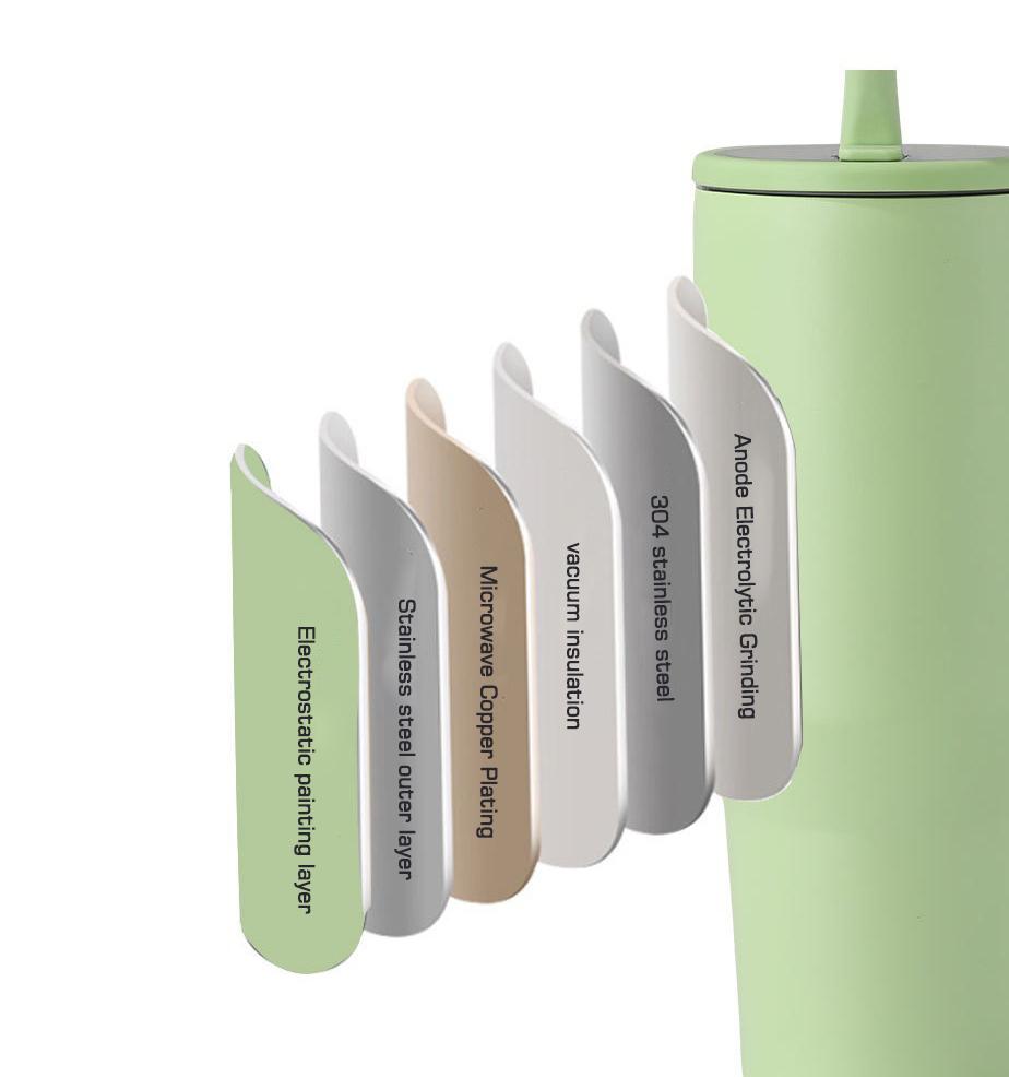Custom Logo 40oz Stainless Steel Vacuum Insulated Travel Car Beer Coffee Mug Cup Double Walled Tumbler With Flip Straw Handle
