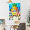 Spongebob Squarepants Wall Decor Tapestry Art For Pet Memorial Birthdaywedding Party Backdrop Family Gift