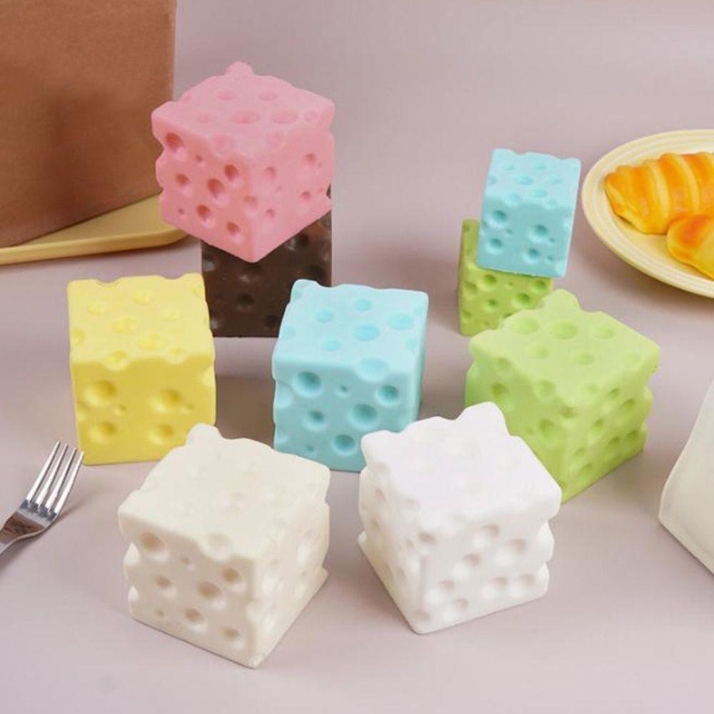5/7cm Cheese Squeezed Cube PU Slow rebound Slow Rebound Fidget Toy Home Decoration