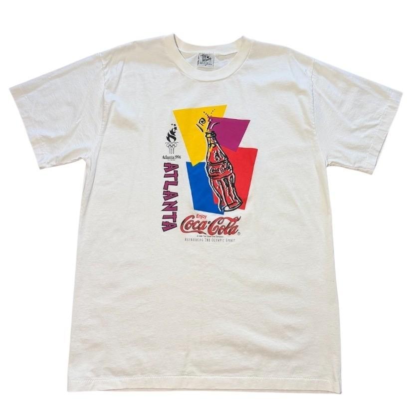 Vintage 1996 Atlanta Olympics USA Coca-Cola Promo Souvenir Graphic Art T-Shirt M