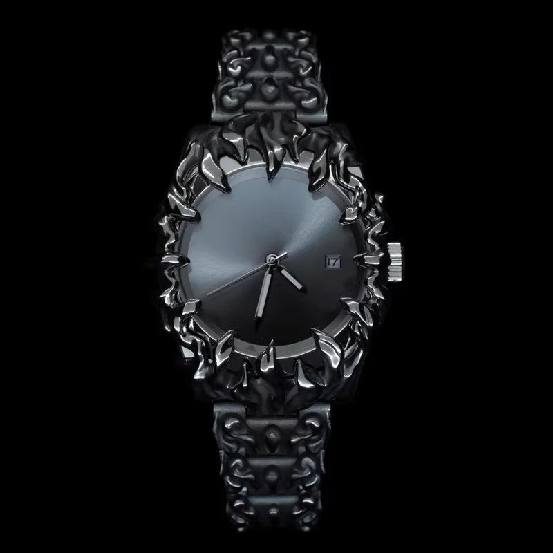 Retro High-end Men's Quartz Watch Special-shaped Claw Beaded Net Design