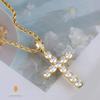 Cross Cross Pendant Top with Rope Chain Large CZ 14K Gold Gift KRKC&CO Necklace, [2-Piece Set] Diamond, Zirconia, Plated, Men's Accessories, Stylish,