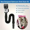Bathroom Sink Drain Kit with Expandable P-Bend Pipe Can Be Installed Straight or Sideways- Durable Stainless Steel