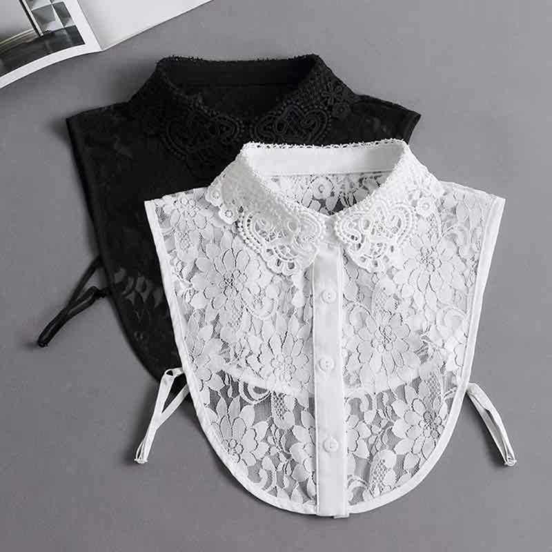 Elegant Detachable Lace Collar For Women Soft Mesh Fabric Easy To Wear Perfect For Office And Party Outfits
