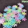 50/100PCS Luminescent Snowflake Wall Stickers, Mini Christmas Snowflake Luminous Wall Decoration Suitable For Home Bedroom Baby Room Decoration
