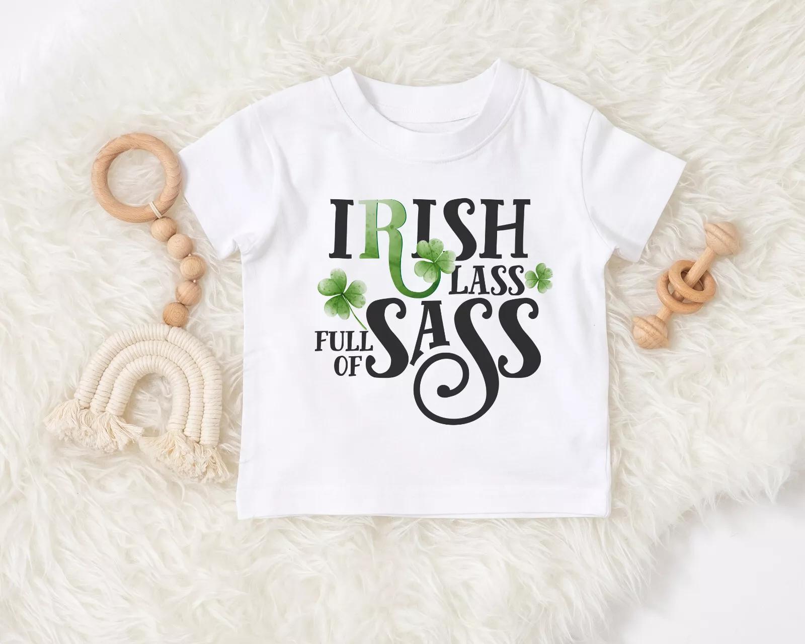 Saint Patricks day shirt irish lass full of sass Funny girls tee for st Patricks 150