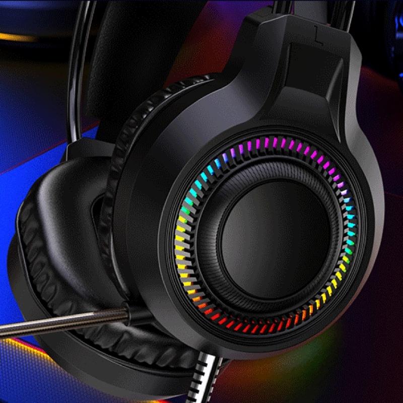 Wireds Over Ear Headphones With Glowing LED Lights 40mm Composite Diaphragm Driver Ergonomic Protein Leather Cushions Flexible Two Suspension Headbeam