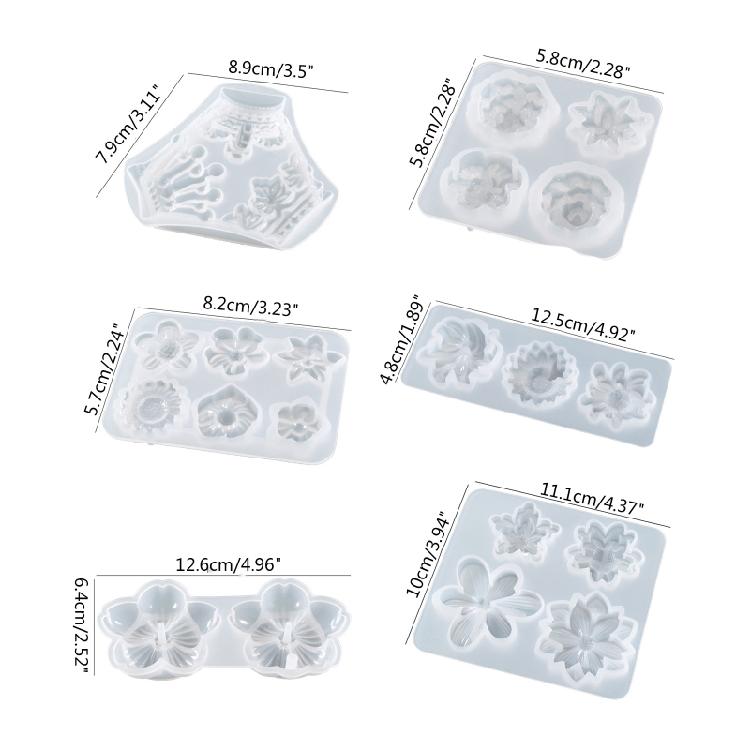Crown Flowers Patch Mold Aromatherapy Plaster Mold Silicone Pendant Decor Mold