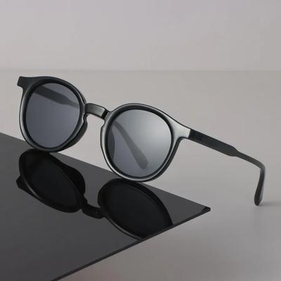 Fashion Sunglasses Women Men Round Mirror Lens Brand Designer Black Sun Glasses Trendy Eyewear Unisex Sexy Classic