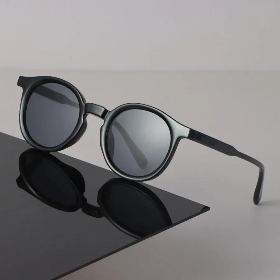 Luxury Sunglasses Women Men Round Mirror Lens Brand Designer Black Sun Glasses Trendy Eyewear Unisex Sexy Cool