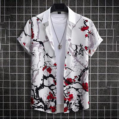 Sommer 3D Graffiti Blossom Gedruckt Shirts Für Männer Kinder Mode Streetwear Langarm T Shirt Unisex Hawaiian Shirts Blusen