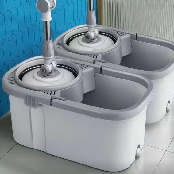 2023 Hands-Free Spin Mop & Bucket Set - One-Step Mop with Damping Cloth & Water Absorption for Household Floor Cleaning