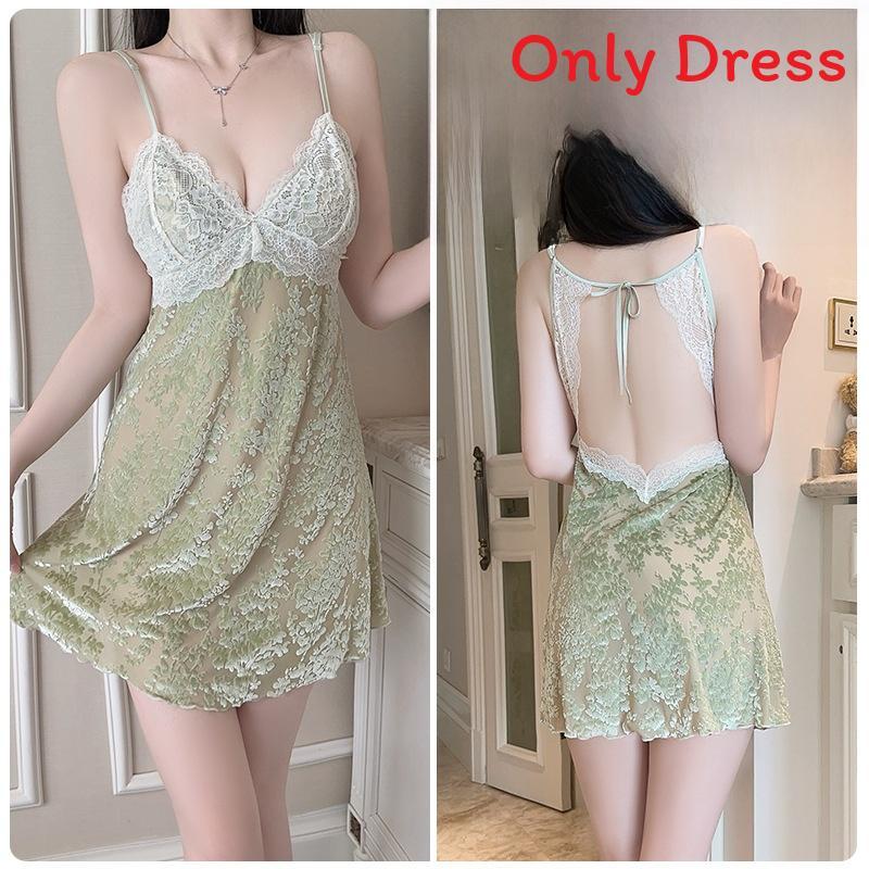 Silk Satin Sleepwear With Short Skirt And Elastic Fit For Home And Hotel Use