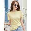 Summer Casual Loose New Solid Color T-Shirt for Women Short Sleeve Thin Internet Celebrity Hot Item