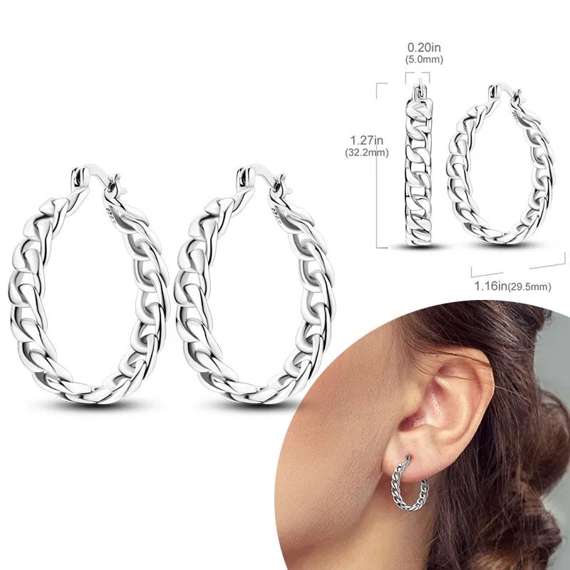 925 Sterling Silber Creolen Hypoallergene Creolen mit Zirkonia Mode Hochwertiger Schmuck für Damen Mädchen