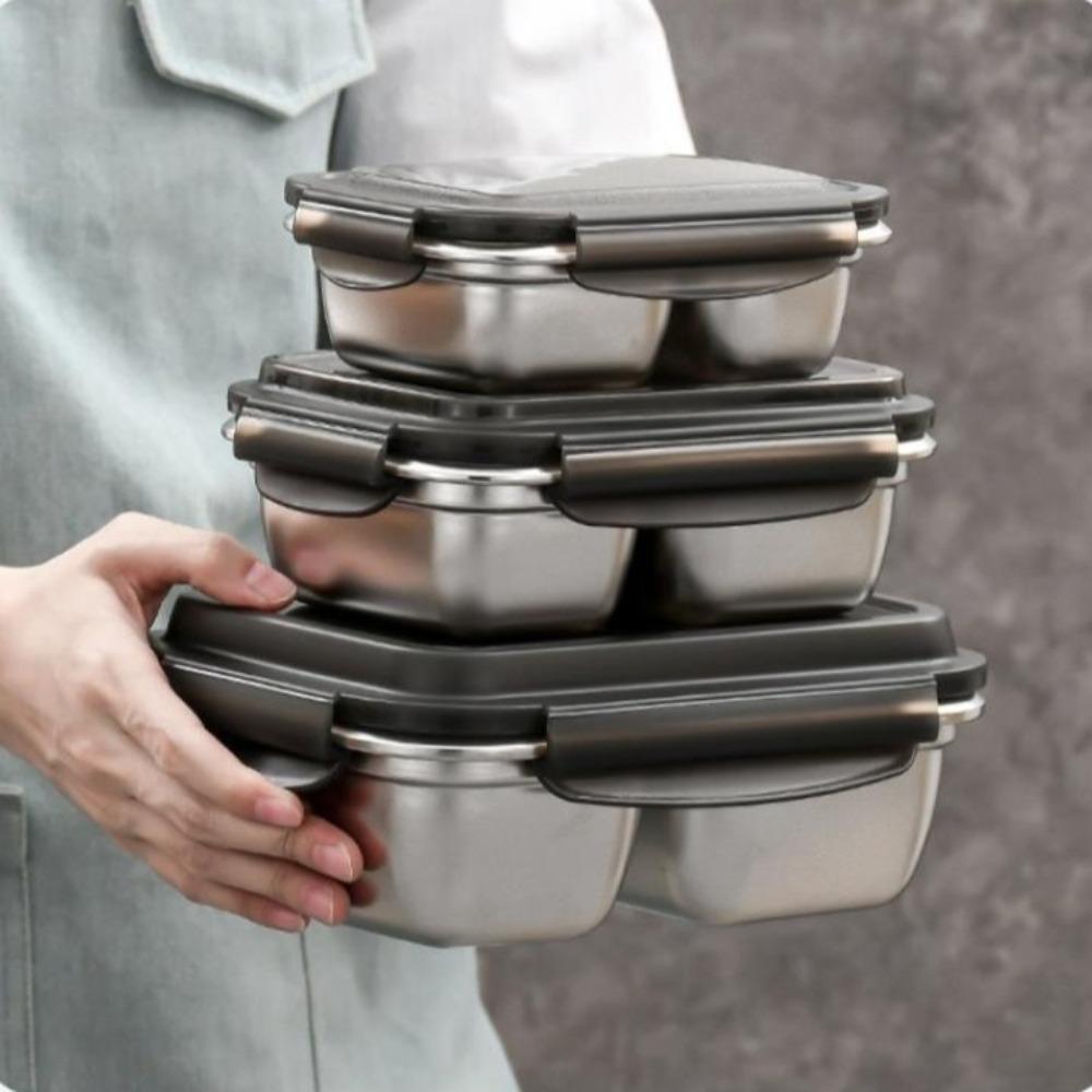 Stainless Steel Lunch Box Leakproof Food Container Microwave Oven Bento Box School/Office